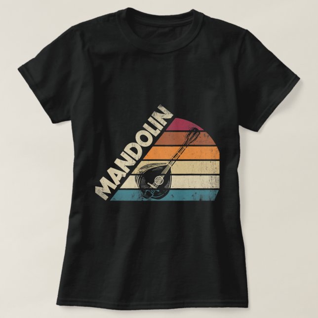 Mandolin Lover Mandolinist Silhouette T-Shirt (Design Front)