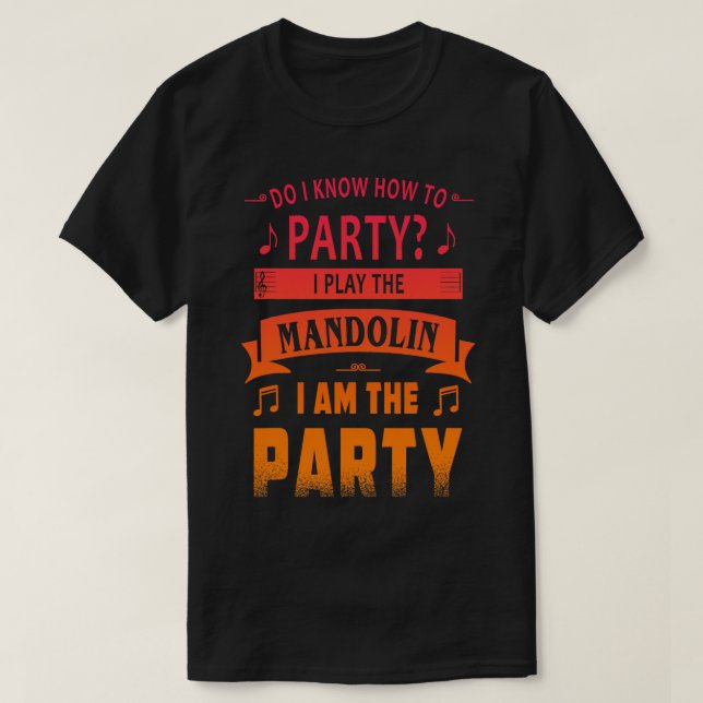 Mandolin Lover player party tee (Design Front)