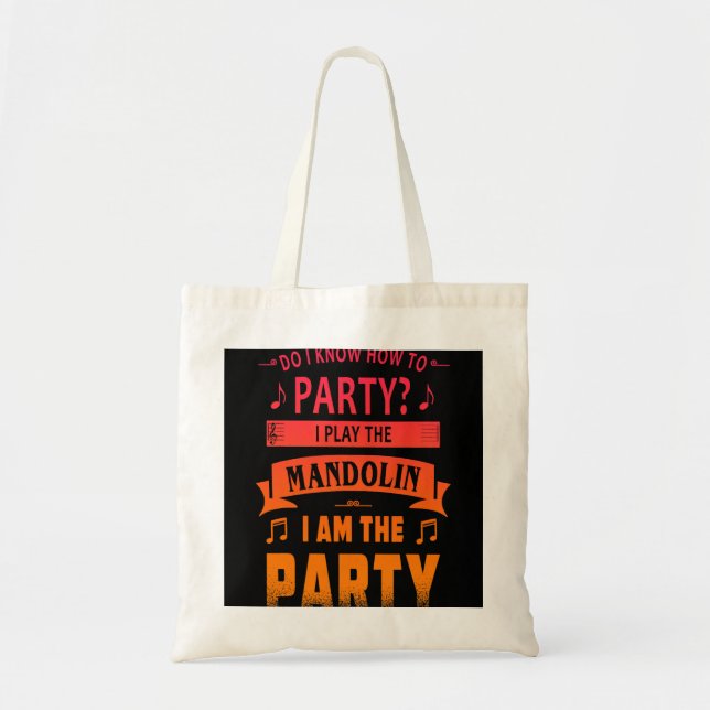 Mandolin Lover player party tee Tote Bag (Front)