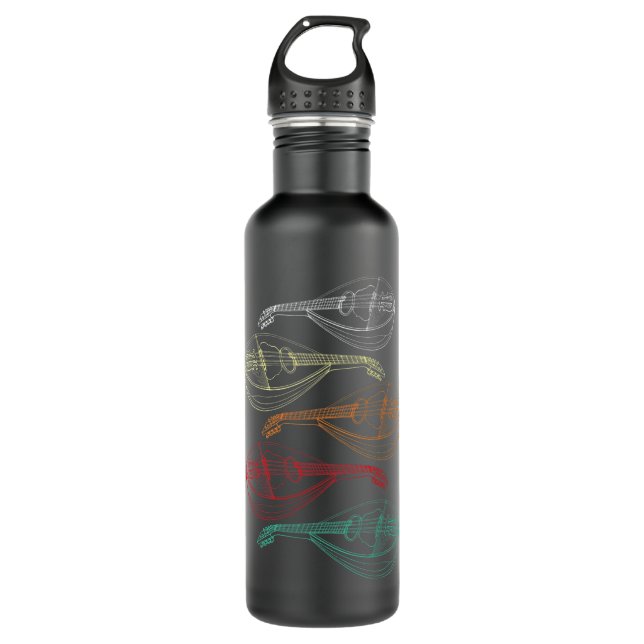 Mandolin Lover Player Strings Player Bluegrass Mus 710 Ml Water Bottle (Front)