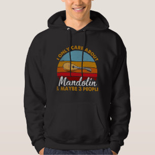 Mandolin Lover Retro Style Sunset Mandolin Hoodie
