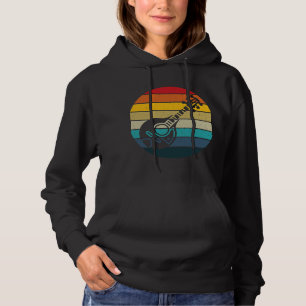 Mandolin Lover retro sunset vintage mandolin playe Hoodie