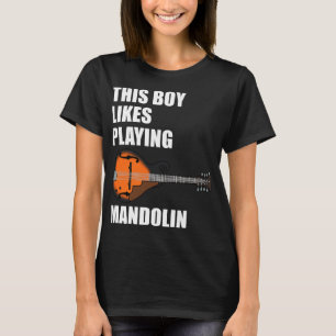 Mandolin Lover This Boy Likes Mandolin Funny Mando T-Shirt