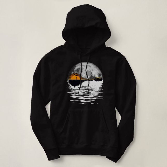 Mandolin Lover Trees Reflection 80s Retro Full Moo Hoodie (Design Front)