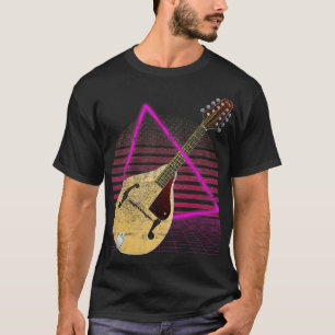 Mandolin Lover Vintage Mandolin Vaporwave 80s Aest T-Shirt