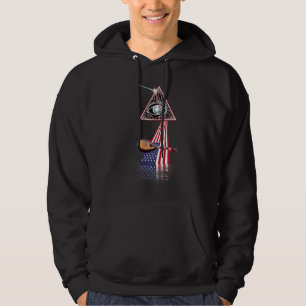 Mandolin Lover Vintage Retro Prism US Flag Mandoli Hoodie