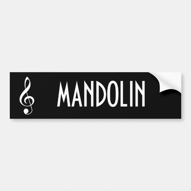 Mandolin Music Bumper Sticker Gift (Front)