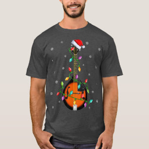 Mandolin Music Lover Xmas Lights Santa Mandolin Ch T-Shirt