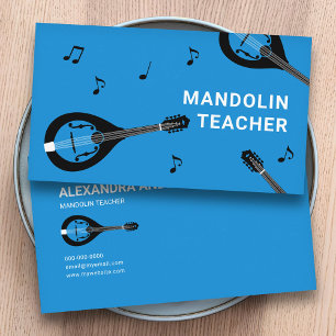 Mandolin Teacher Blue Business Card
