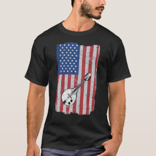 Mandolin Usa Flag Mandolin Player Mandolinist T-Shirt
