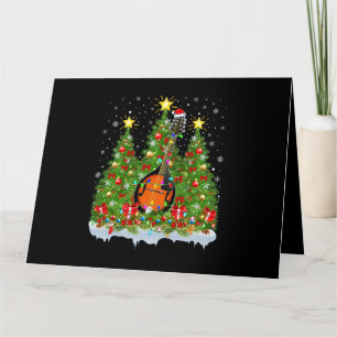 Mandolin Xmas Lights Santa Mandolin Christmas Tree Card