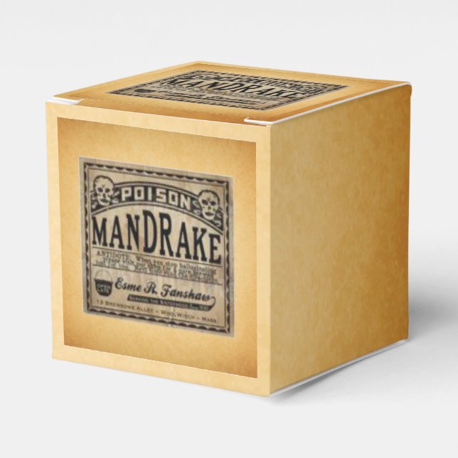 Mandrake Poison Vintage Label Halloween Favours Favour Box (Front Side)