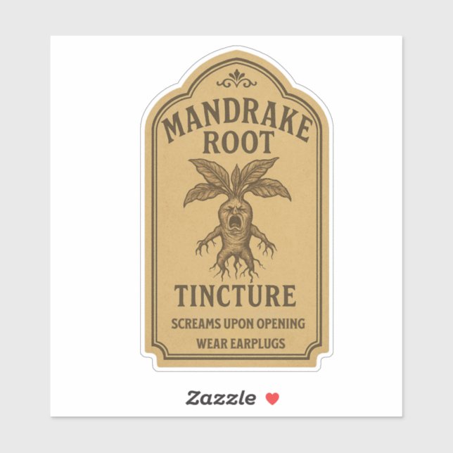 Mandrake Root Tincture - Halloween Apothecary Labe (Sheet)