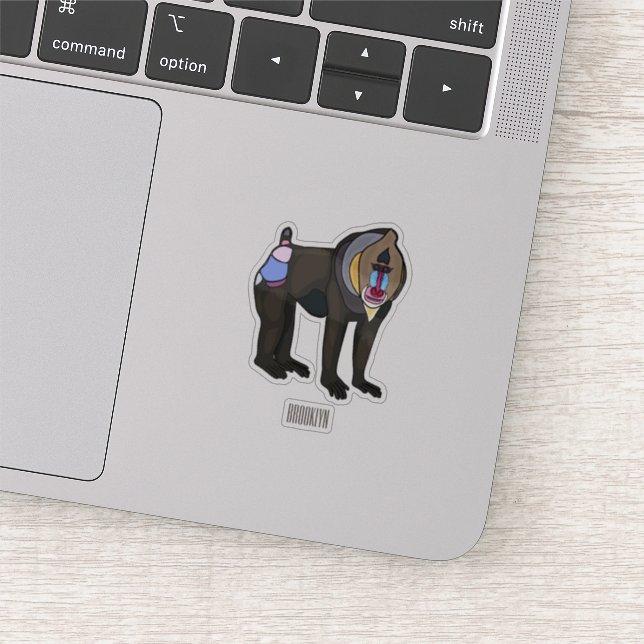 Mandrill cartoon illustration (Detail)