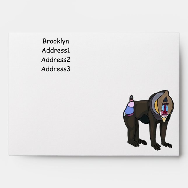 Mandrill cartoon illustration envelope (Front)
