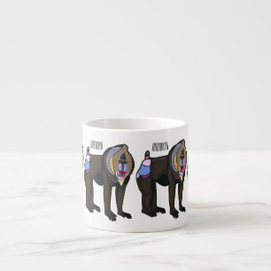 Mandrill cartoon illustration espresso cup
