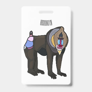 Mandrill cartoon illustration ID badge