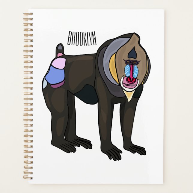 Mandrill cartoon illustration planner (Front)