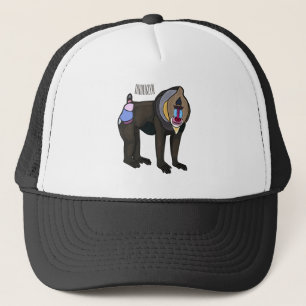 Mandrill cartoon illustration trucker hat