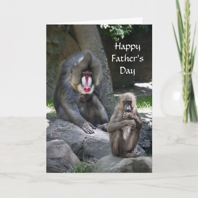 Mandrill Monkey Father's Day Card (Front)