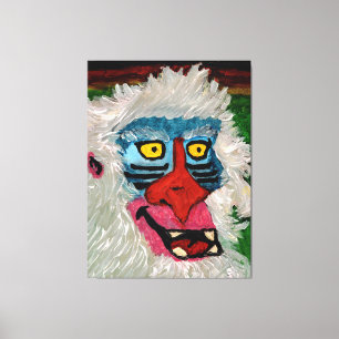 Mandrill Monkey Stretched Canvas Print