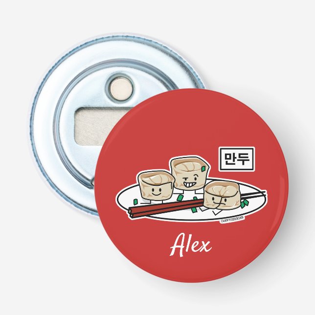 Mandu Korean dumpling dim sum breakfast hangul Bottle Opener (Front)