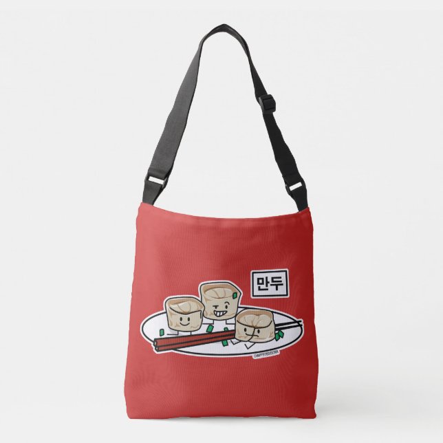 Mandu Korean dumpling dim sum breakfast hangul Crossbody Bag (Front)