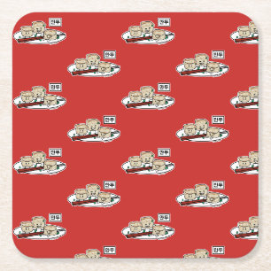 Mandu Korean dumpling dim sum breakfast hangul Square Paper Coaster