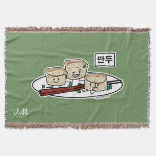 Mandu Korean dumpling dim sum breakfast hangul Throw Blanket