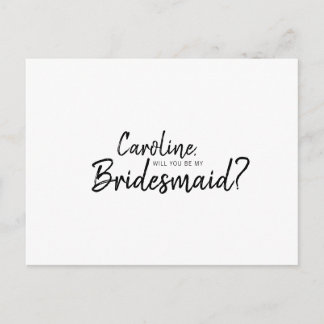 Mandy Bridal Proposal Will you be my Bridesmaid Invitation Postcard
