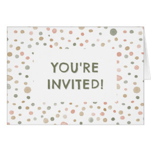 Mandy Confetti Watercolor Dots Birthday Invite
