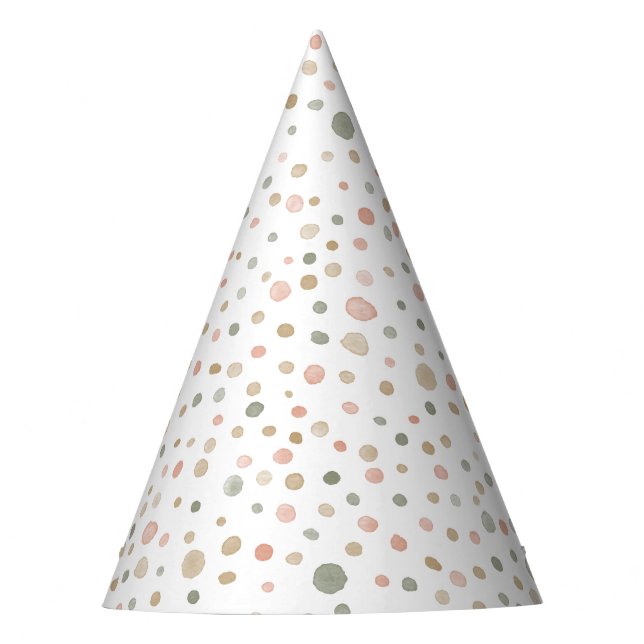 Mandy Confetti Watercolor Dots Party Hat (Front)