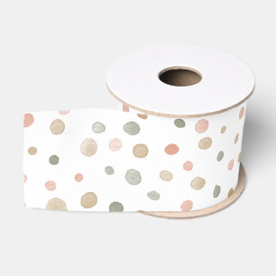 Mandy Confetti Watercolor Dots Ribbon Grosgrain Ribbon