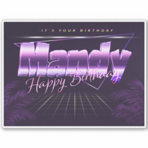 Mandy Name First name lila retro Sticker Birthday