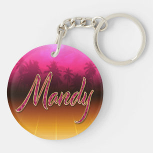 Mandy Vorname Name golden pink Schlüsselanhänger Key Ring