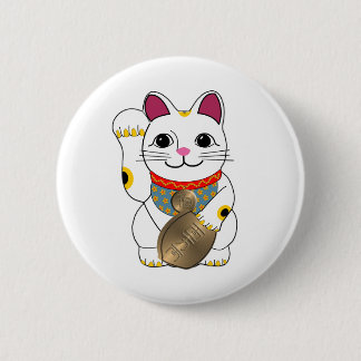 Maneki Neko 6 Cm Round Badge