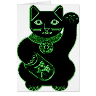 maneki neko green neon