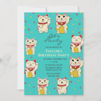 Maneki Neko Japanese Good Luck Cats Birthday