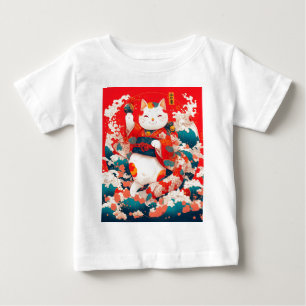 Maneki-Neko, Japanese Lucky Cat Baby T-Shirt