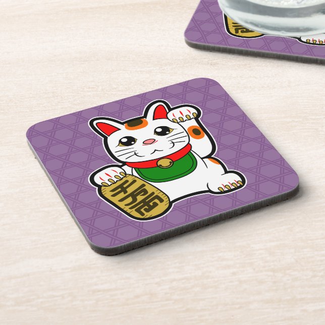 Maneki Neko: Japanese Lucky Cat Coaster (Left Side)