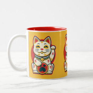 Maneki Neko - Lucky Cat Two-Tone Coffee Mug