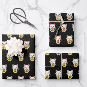 Maneki Neko - Lucky Cat Wrapping Paper Sheet