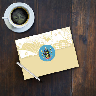 Maneki Neko Lucky Poilue Classic Round Sticker