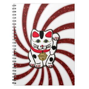 maneki neko spiral notebook