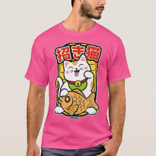 Maneki Neko Taiyaki - Lucky Cat With Fish T-Shirt