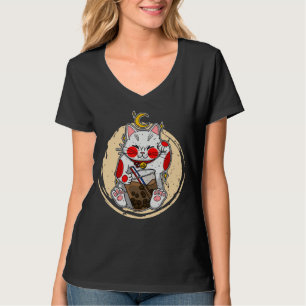 Maneki Neko Waving Japan Feng Shui Bubble Drink  9 T-Shirt