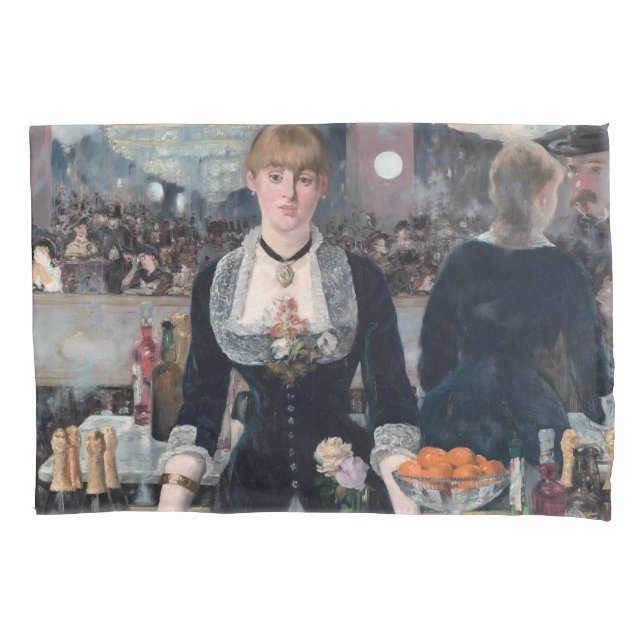 Manet - A Bar at the Folies-Bergere Pillowcase (Front)