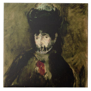 Manet Berthe Morisot Wearing a Veil, 1872 Tile