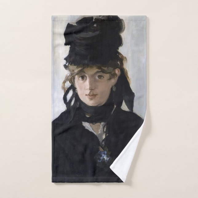 Manet - Berthe Morisot with a bouquet of violets Bath Towel Set (Hand Towel)