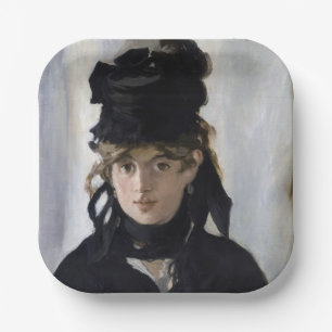 Manet - Berthe Morisot with a bouquet of violets Paper Plate